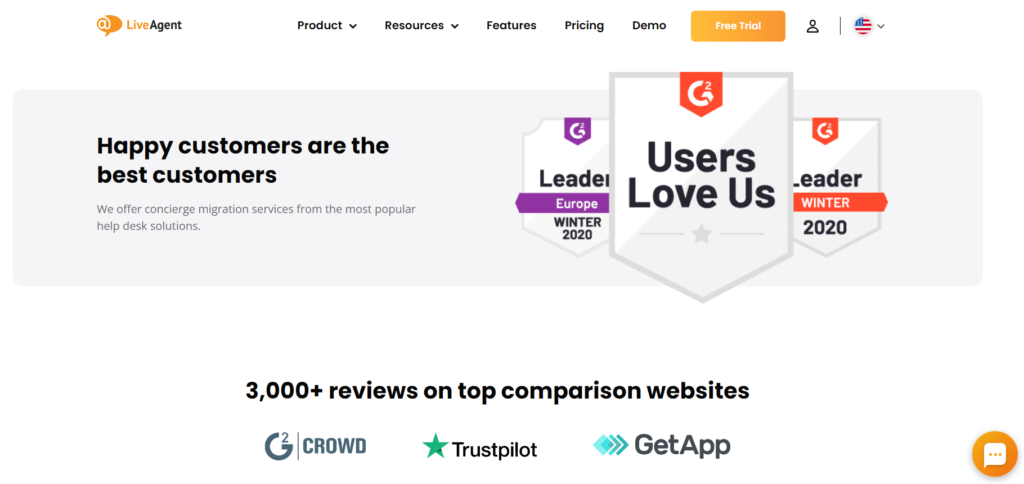 LiveAgent's reviews