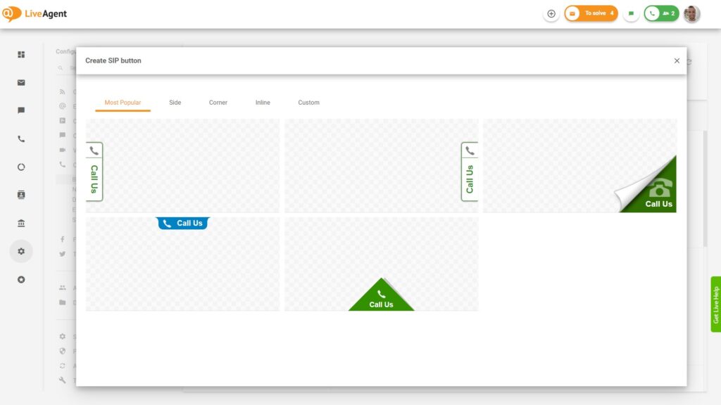 معرض أزرار الاتصال