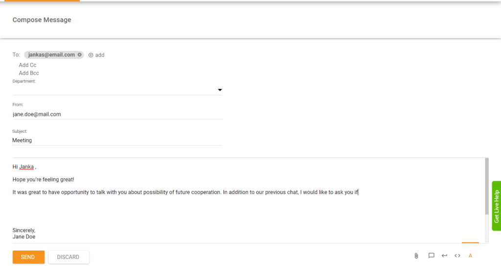 فتح البريد الإلكتروني