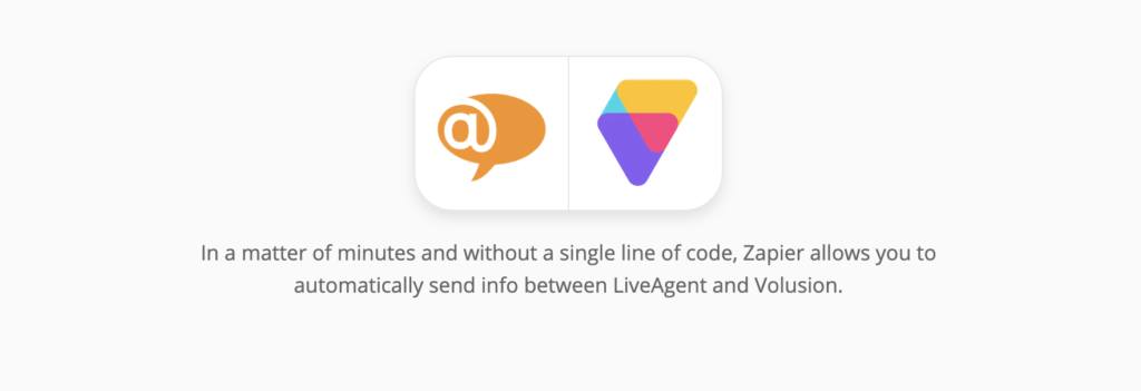 تكامل LiveAgent وVolusion على Zapier