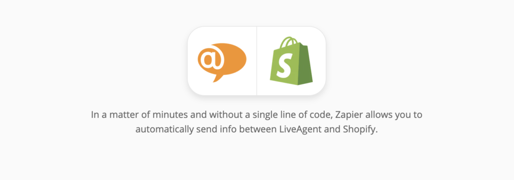 صفحة تكامل LiveAgent و Shopify على Zapier