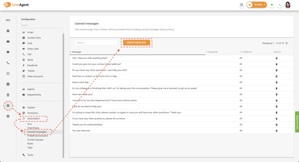 الرسائل الجاهزة