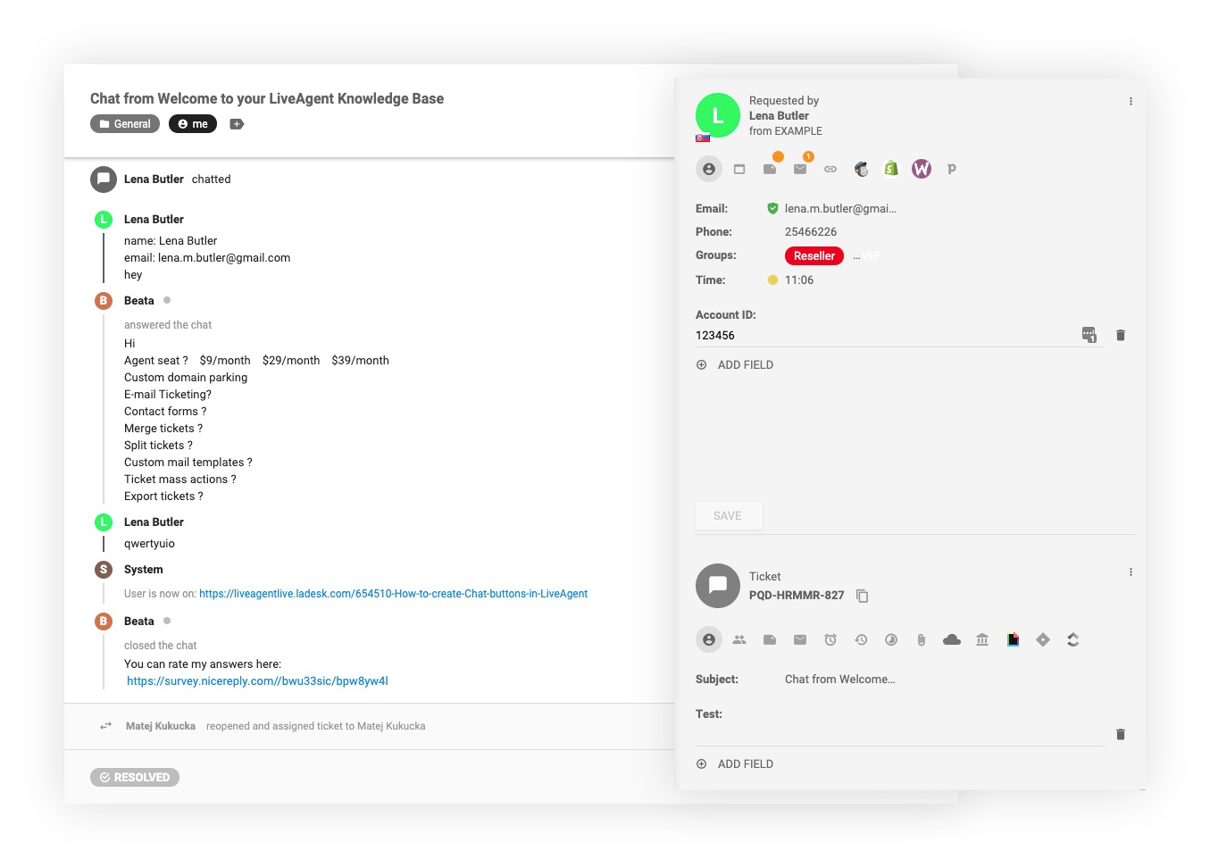 إدارة علاقات العملاء-CRM-LiveAgent