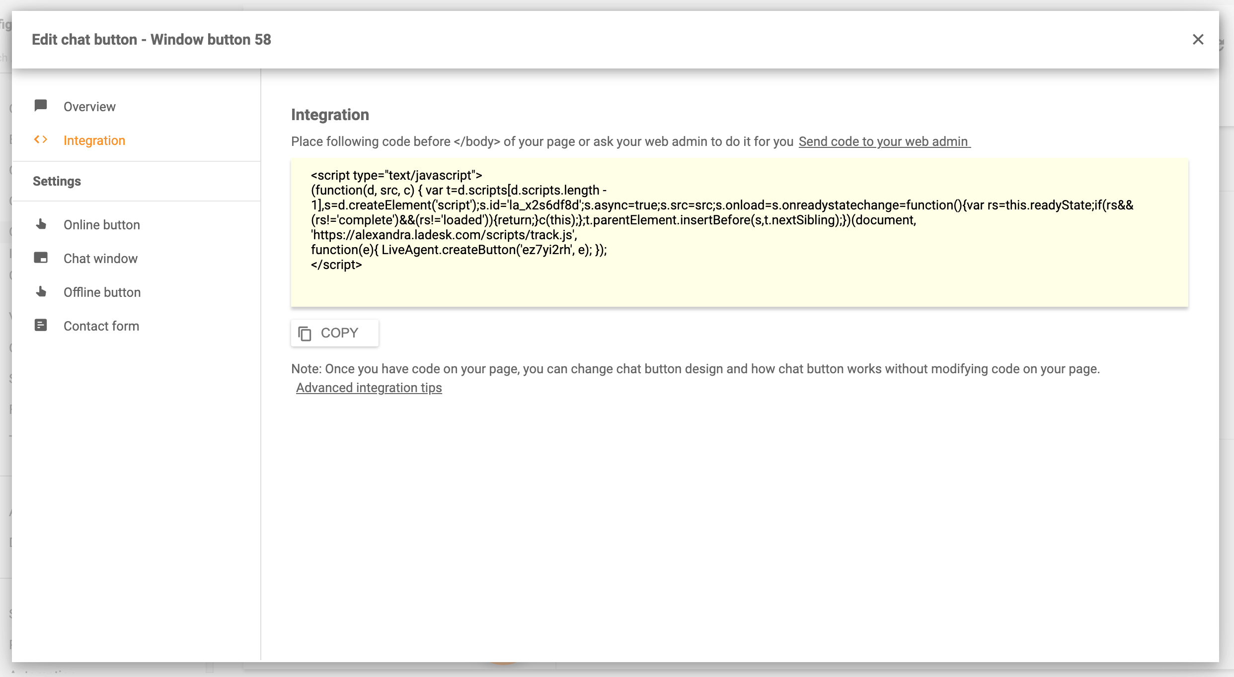 تضمين الدردشة في الموقع الإلكتروني- LiveAgent