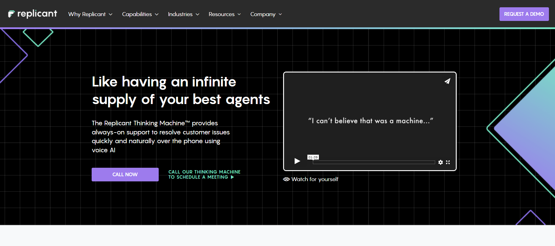 الصفحة الرئيسية لـ Replicant