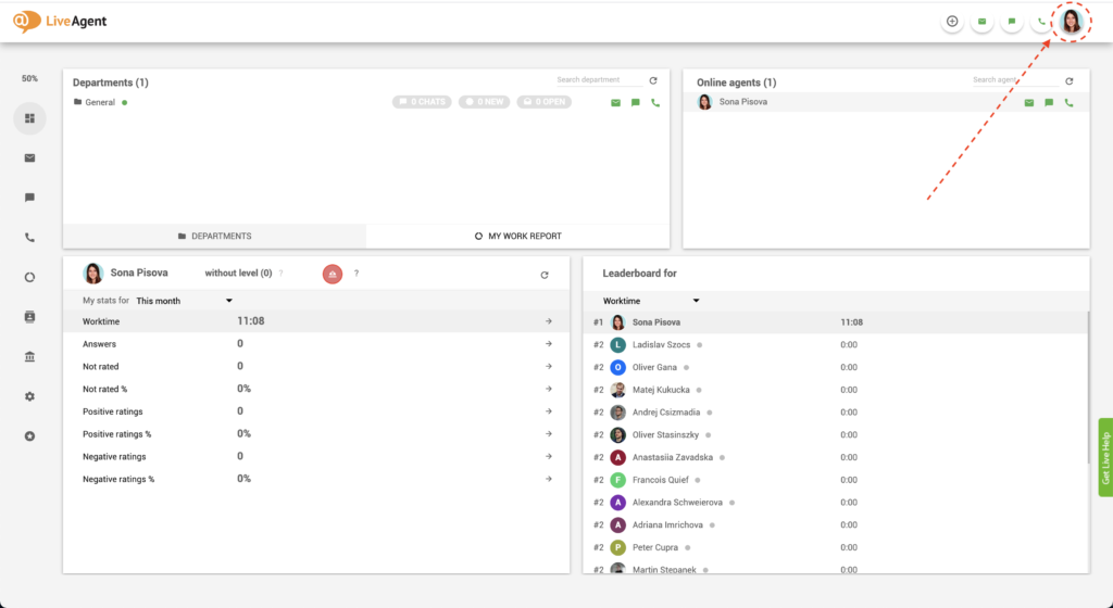 العثور على زر الإيقاف المؤقت - LiveAgent