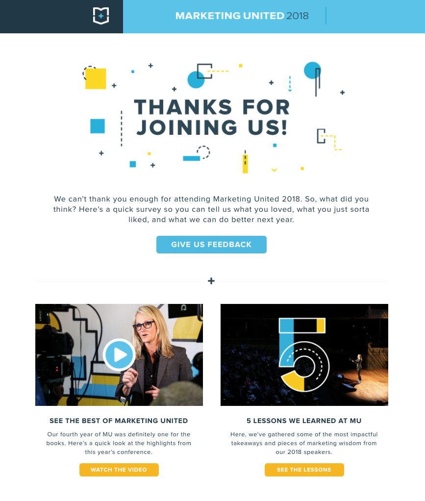 مثال بريد متابعة حدث وحدة التسويق