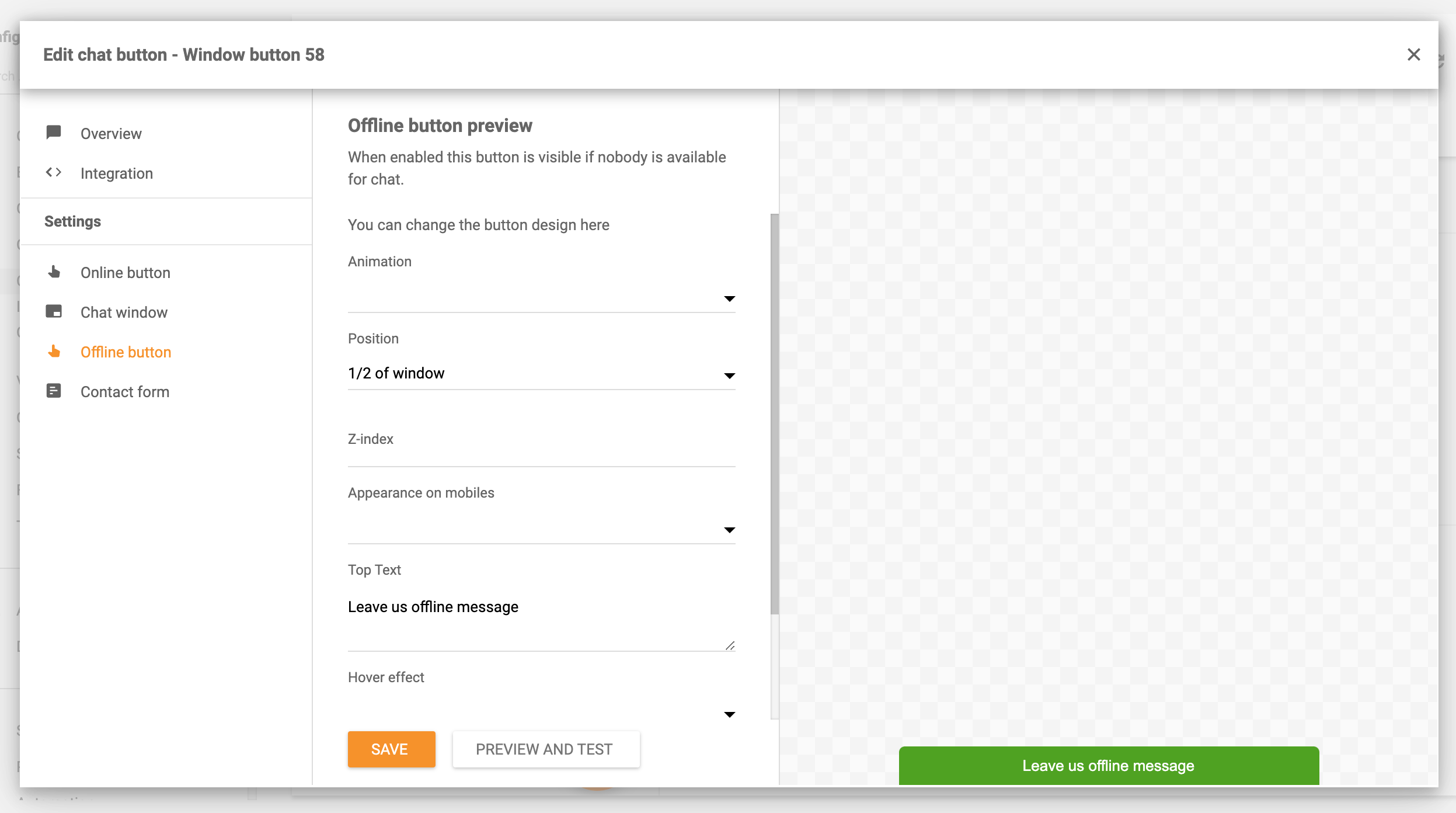 إعدادات-زر-الدردشة-دون-اتصال-بالإنترنت-LiveAgent