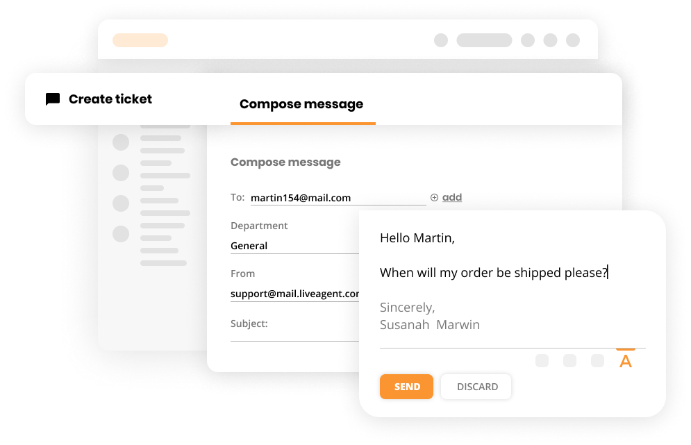 قم بإنشاء تذكرة في برنامج مكتب المساعدة - LiveAgent