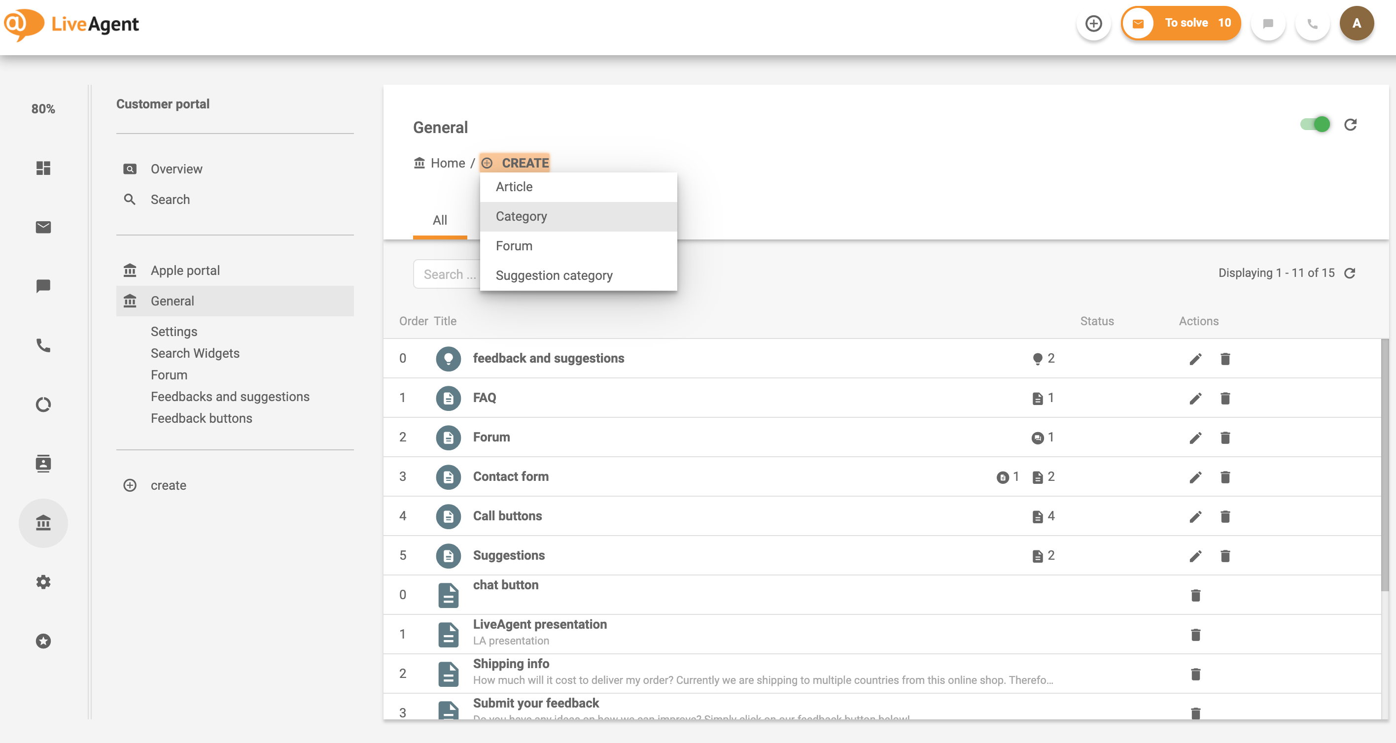 إنشاء تصنيف لقاعدة المعرفة الداخلية