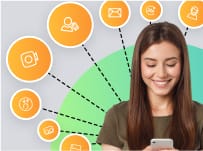 This picture depicts a woman and signs of LigeAgent features.