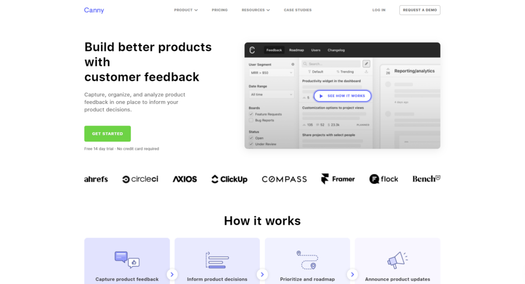 الصفحة الرئيسية لـ Canny