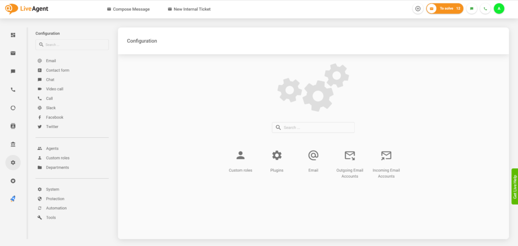 إعداد الأدوار المخصصة LiveAgent